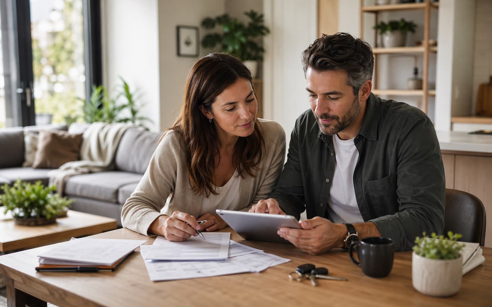 Household reviewing personal insurance coverage at home